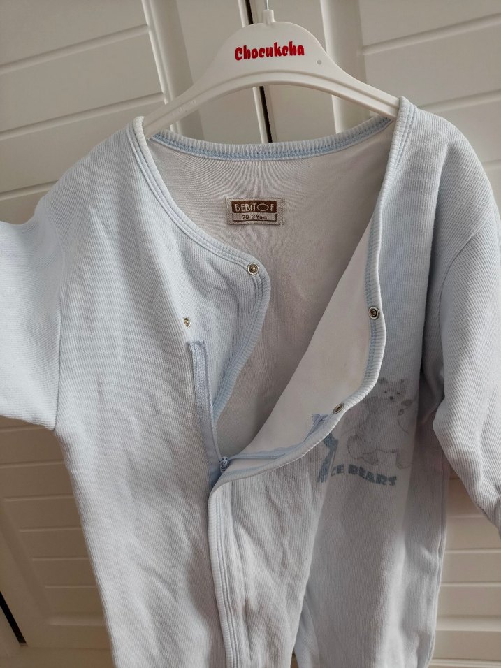 Uzun Kollu Beyaz Bebek Tulum - Görsel 2