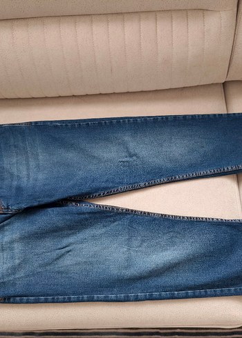 Düğmeli Mavi Erkek Kot Pantolon - Görsel 2