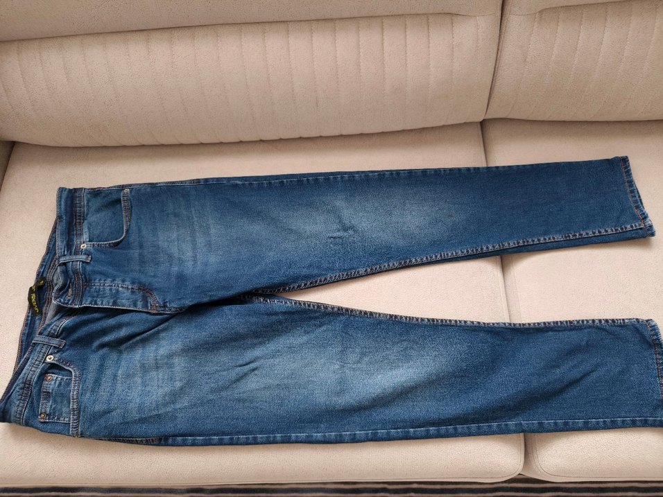 Düğmeli Mavi Erkek Kot Pantolon - Görsel 2