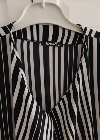 Kadın Siyah-Gri Çizgili Pilili Blazer Ceket - Görsel 4