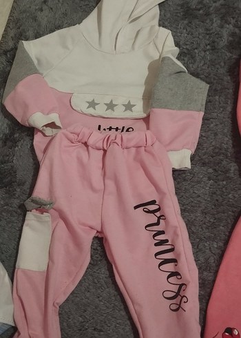 Pembe Uzun Kollu Örgü Bebek Kız Takımı - Görsel 2