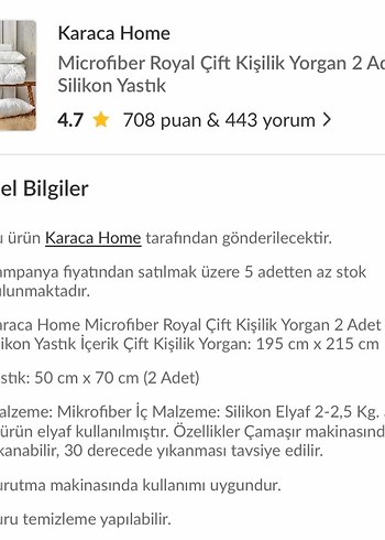  Beden Karaca Beyaz Yorgan ve Yastık Seti