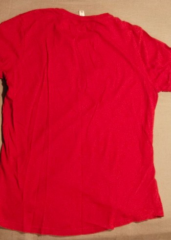 Kırmızı Baskılı Kısa Kollu Tişört - Görsel 5