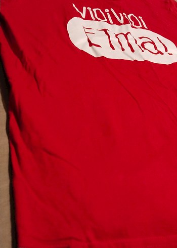 Kırmızı Baskılı Kısa Kollu Tişört - Görsel 2