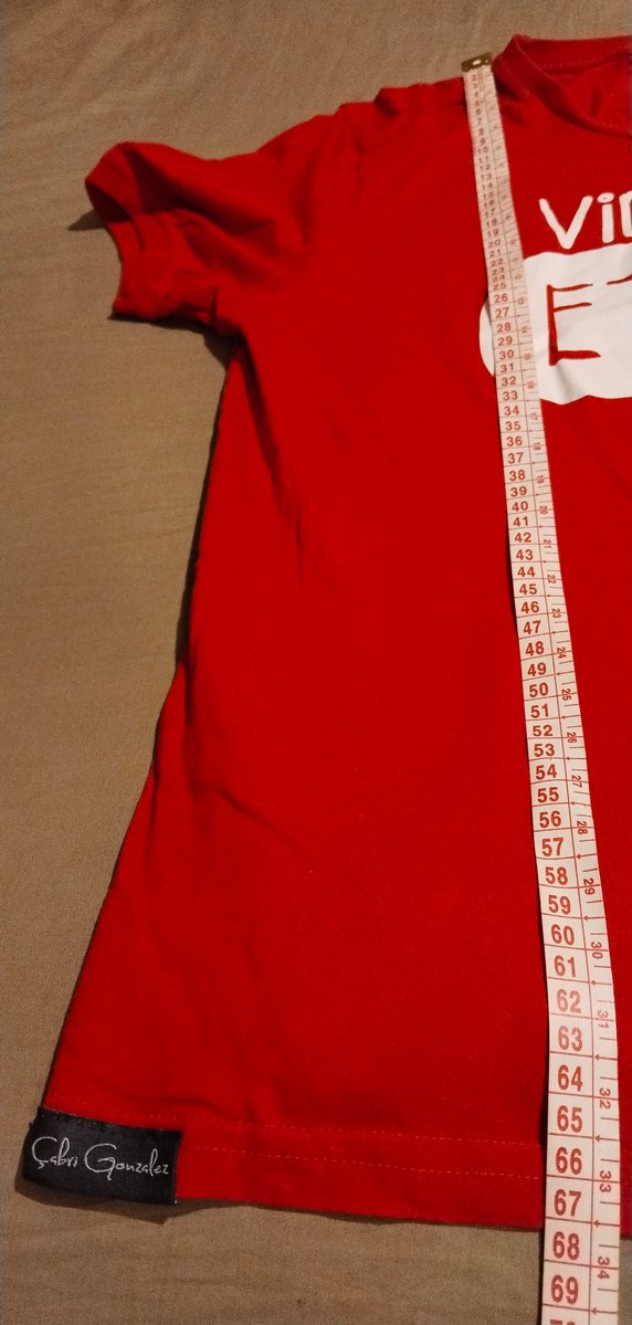 Kırmızı Baskılı Kısa Kollu Tişört - Görsel 3