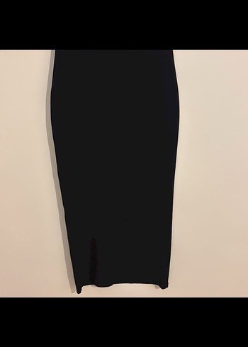 Siyah çapraz Yaka Uzun Elbise - Görsel 3