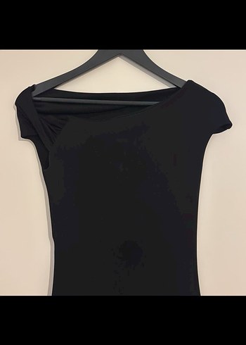 Siyah çapraz Yaka Uzun Elbise - Görsel 2