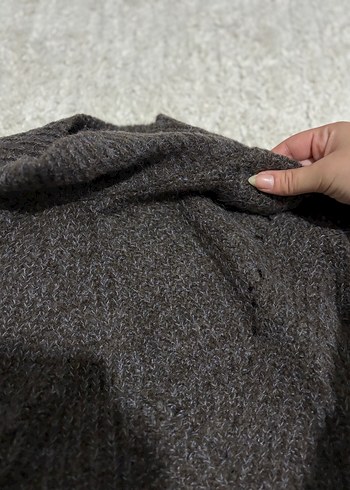 Kahverengi Triko Boğazlı Kadın Kazak - Görsel 4