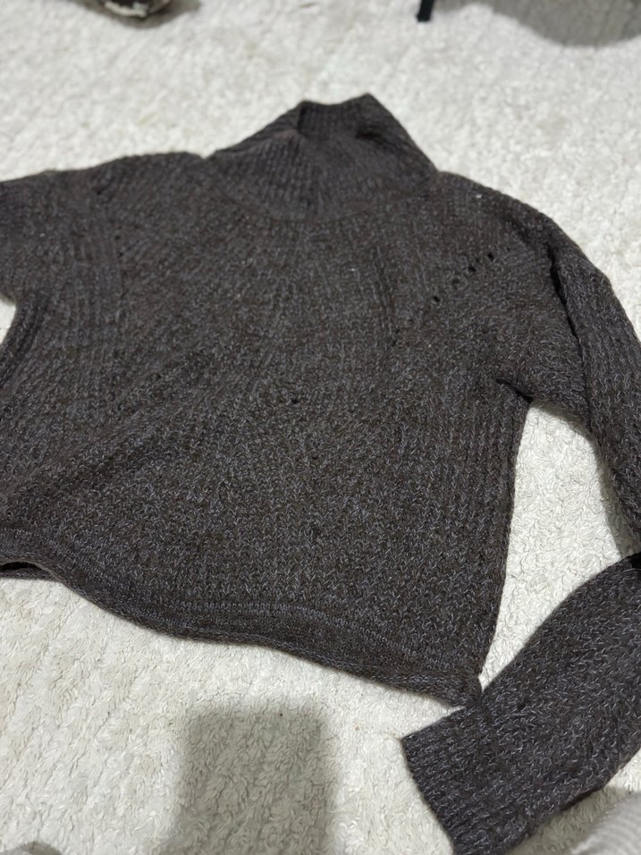 Kahverengi Triko Boğazlı Kadın Kazak - Görsel 3