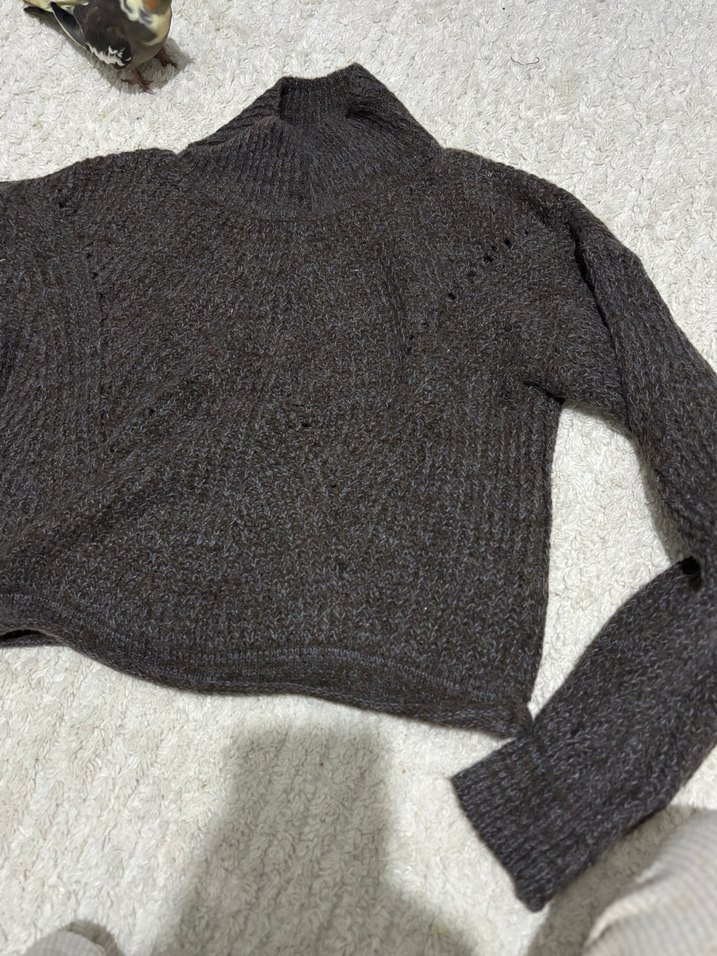 Kahverengi Triko Boğazlı Kadın Kazak - Görsel 2