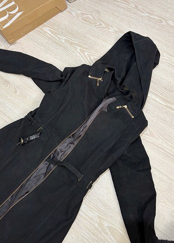 Siyah Uzun Kadın Kaban - Görsel 2