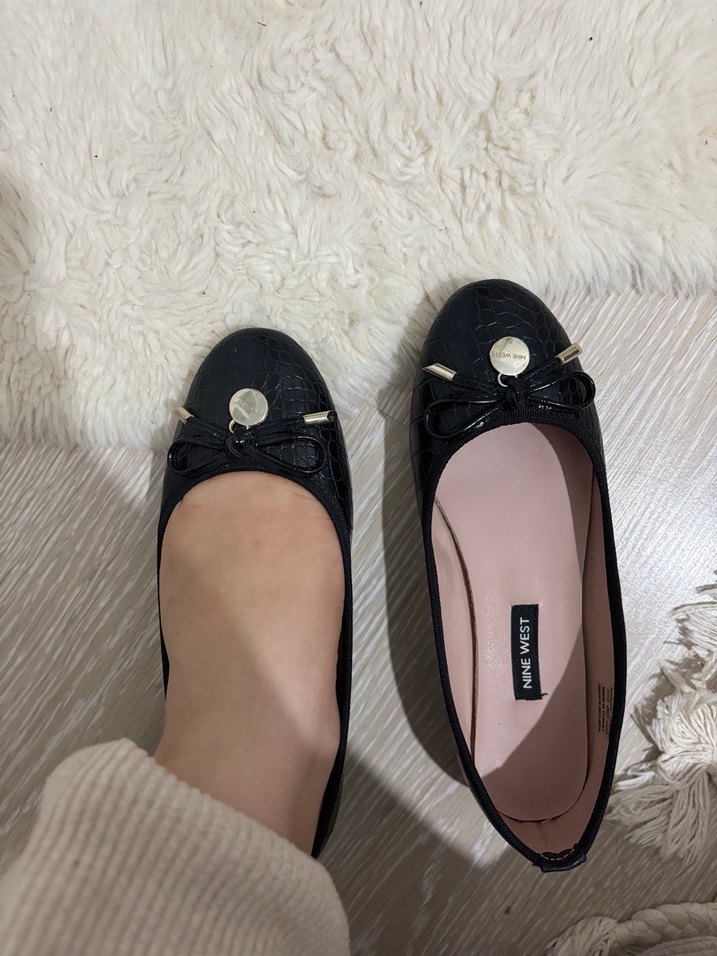 Siyah Yılan Desenli Tokalı Kadın Babet - Görsel 3