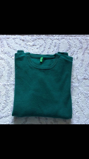 m Beden Benetton marka yeşil kazak