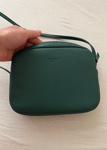 Beden Pull and Bear Kadın Yeşil Deri Çapraz Çanta