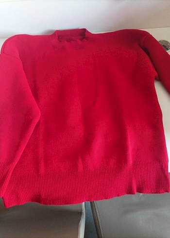 Kırmızı Kadın Triko Kazak - Görsel 2