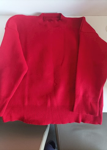 Kırmızı Kadın Triko Kazak - Görsel 3