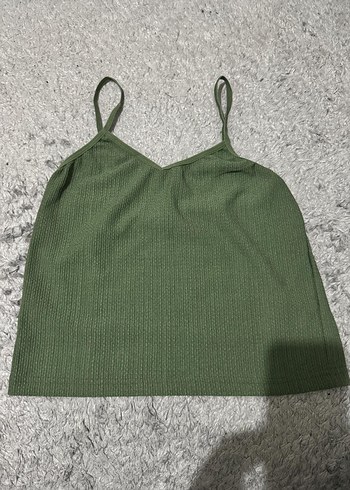 Yeşil Örgü İp Askılı Kadın Atlet - Görsel 2