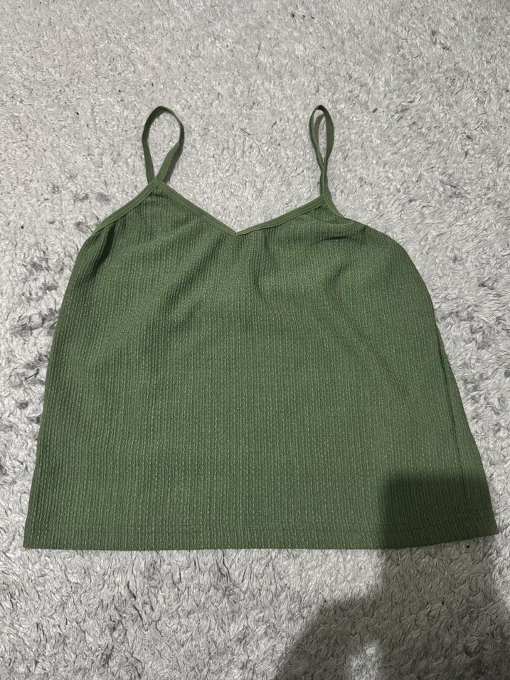 Yeşil Örgü İp Askılı Kadın Atlet - Görsel 2