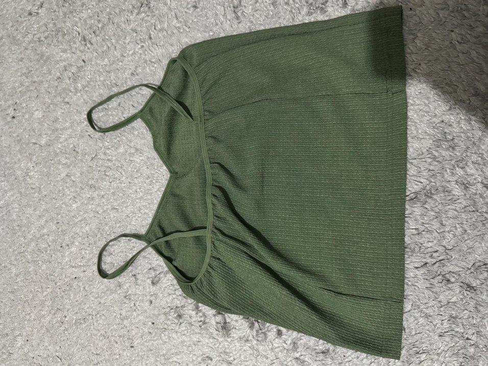 Yeşil Örgü İp Askılı Kadın Atlet - Görsel 3