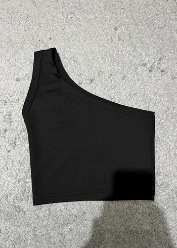 Kolsuz Siyah Crop Top - Görsel 2