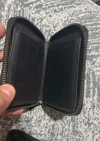 Beden siyah Renk Siyah Deri Fermuarlı Kadın Cüzdanı