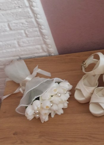 Gelin Beyaz Platform Topuklu Kadın Ayakkabı - Görsel 11