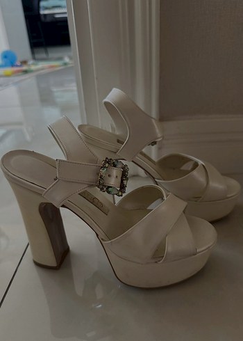 Gelin Beyaz Platform Topuklu Kadın Ayakkabı - Görsel 14