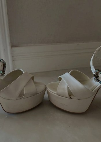 Gelin Beyaz Platform Topuklu Kadın Ayakkabı - Görsel 15