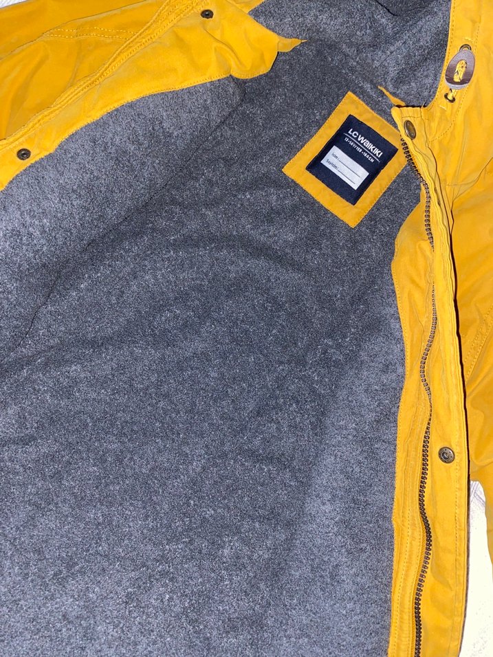 Sarı Fermuarlı Erkek Mont - Görsel 5