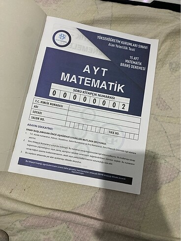 Bilgi sarmal Ayt matematik denemesi