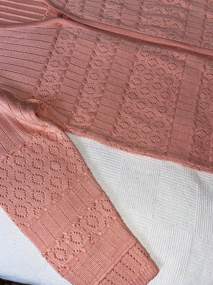 Pembe Triko Kadın Hırka ve kısa kollu bluz takım - Görsel 3