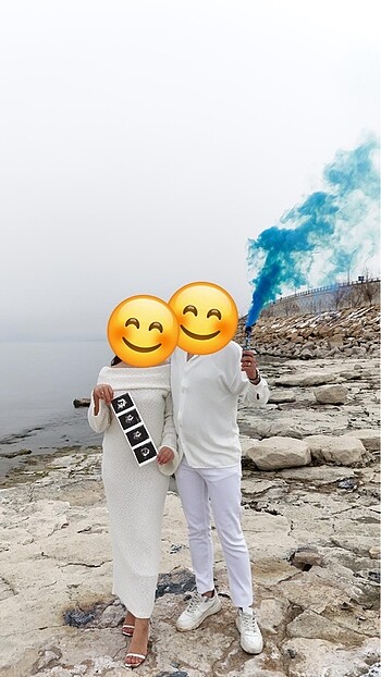 Diğer Beyaz triko elbise