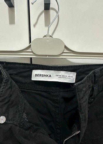 Bershka Bershka Siyah Keten Salaş Street Wear Kot Pantolon