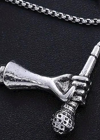 Parlak Çelik Kadın ve erkek Kolye - Gotik Şıklık - Görsel 3