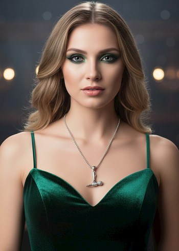 Parlak Çelik Kadın ve erkek Kolye - Gotik Şıklık - Görsel 2