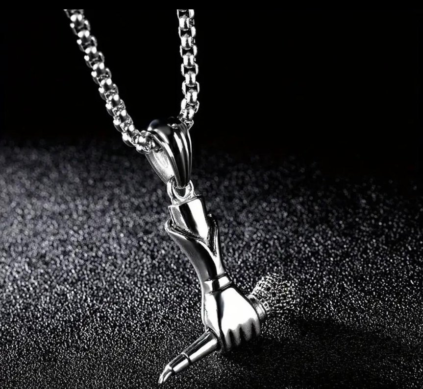 Parlak Çelik Kadın ve erkek Kolye - Gotik Şıklık - Görsel 4