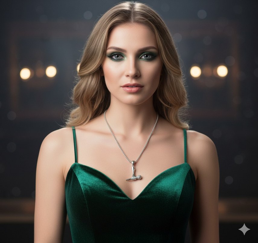 Parlak Çelik Kadın ve erkek Kolye - Gotik Şıklık - Görsel 2