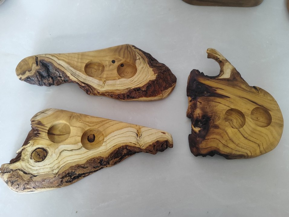 Doğal Ahşap Mumluk Seti - Görsel 3