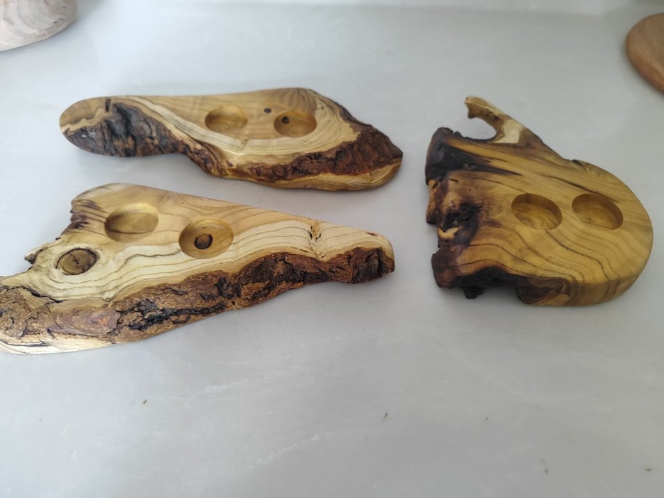 Doğal Ahşap Mumluk Seti - Görsel 2