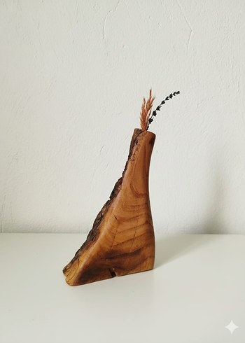 Doğal Ahşap Vazo - Görsel 3