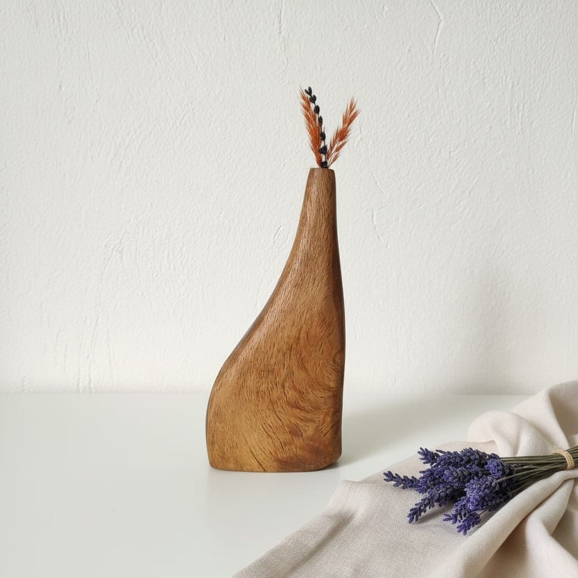 dekoratif ahşap vazo - Görsel 2