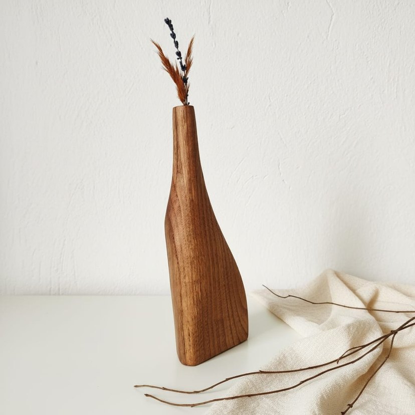 dekoratif ahşap vazo - Görsel 3