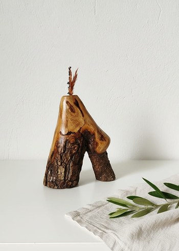 Doğal Ahşap Vazo - Görsel 3