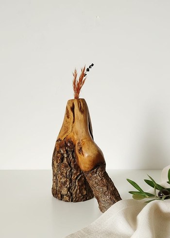 Doğal Ahşap Vazo - Görsel 2