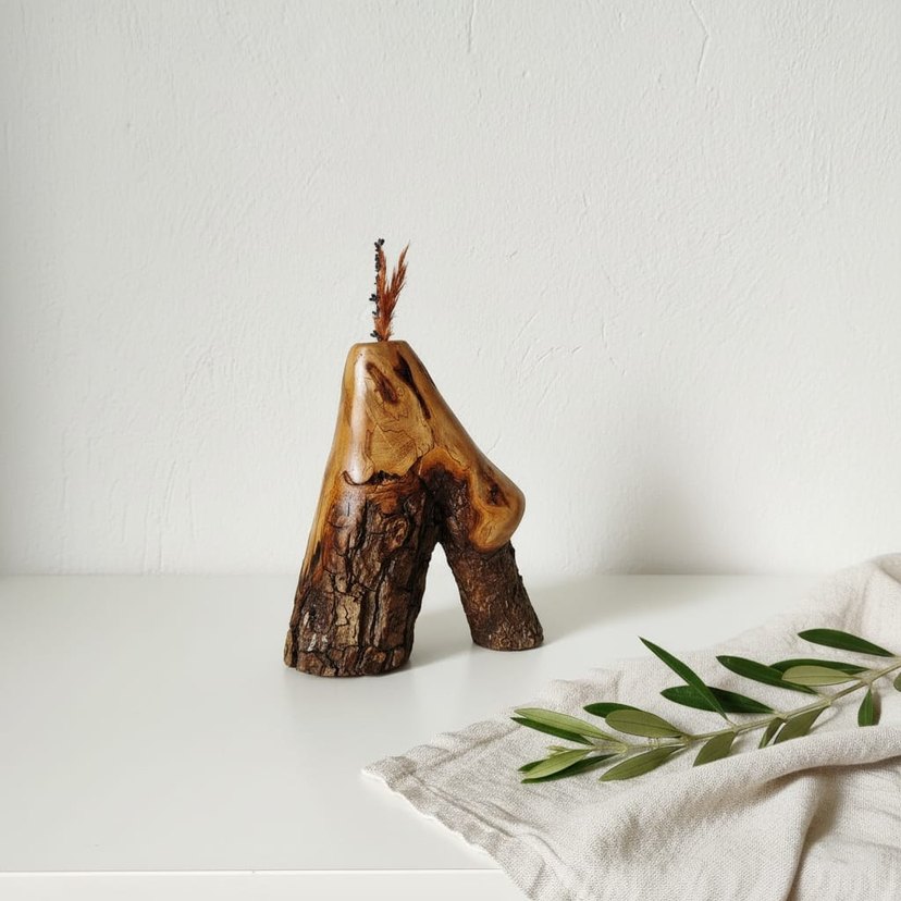 Doğal Ahşap Vazo - Görsel 3