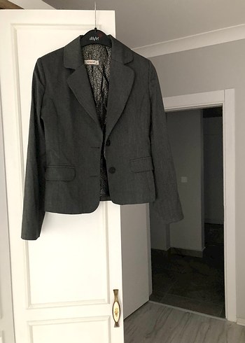 Gri Kadın Blazer Ceket pantolon takım - Görsel 3