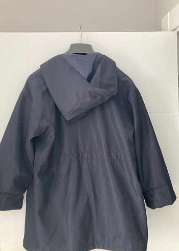 Lacivert Kapüşonlu Düğmeli Trençkot - Görsel 4