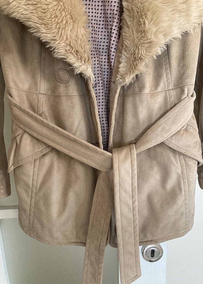 Süet kürklü kaban - Görsel 2