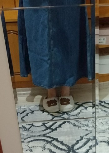 Kadın Mavi Midi Kot Etek - Görsel 4