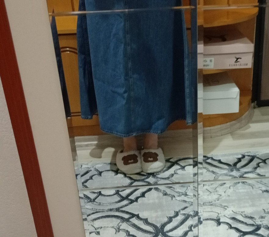 Kadın Mavi Midi Kot Etek - Görsel 4